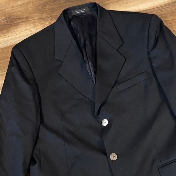 Andrew Fezza Other - Andrew Fezza Blazer Mens 40S Black Super 100s Wool 3 Button Sport Coat 40SH